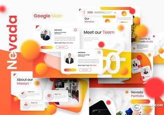 39页国外创意虚化圆形2021年终工作汇报Google slides模板 - 顶尖PPT