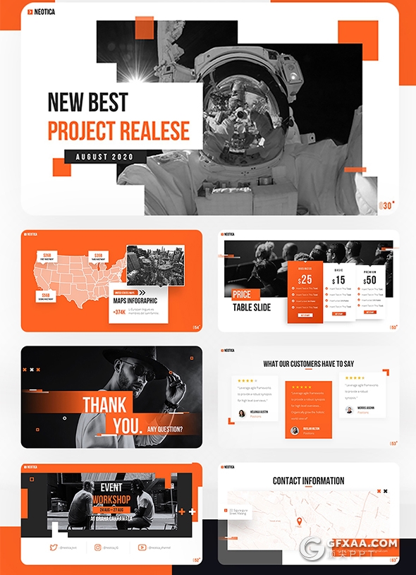 65页国外扁平化项目展示业务合作国外PPT模板10种配色 - 顶尖PPT