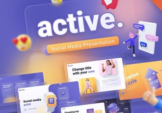 98页创意3D模型动画社交表情包国外PPT高端模板96种XML配色 - 顶尖PPT