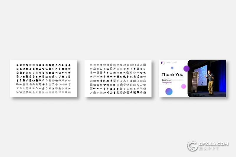 39页蓝紫色商务年终工作计划总结高端国外Google slides模板 - 顶尖PPT