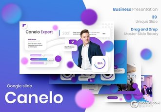 39页蓝紫色商务年终工作计划总结高端国外Google slides模板 - 顶尖PPT