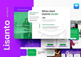 39页绿紫色国外高端商务风格keynote模板 - 顶尖PPT