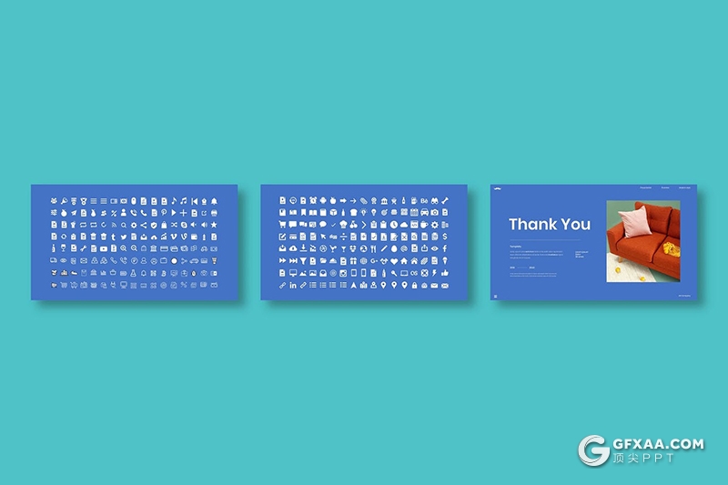 39页国外扁平化设计风格创作作品展示Google slides模板 - 顶尖PPT