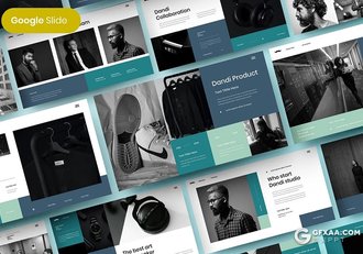 39页扁平化设计风格2021工作总结Google slides模板 - 顶尖PPT