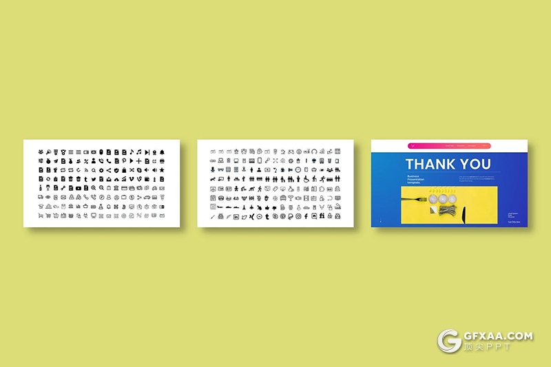 39页彩色创意作品展示keynote模板 - 顶尖PPT