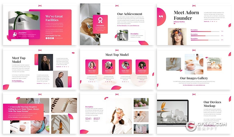 30页女性护肤美容行业PPT模板 - 顶尖PPT