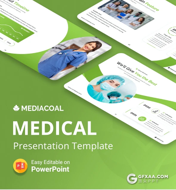 35页医疗诊断医学研究医学工作总结PPT模板 - 顶尖PPT