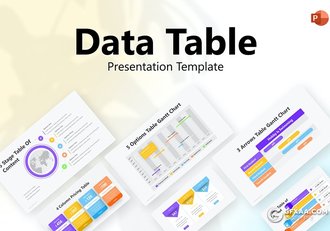 彩色表格数据图形PPT模板 - 顶尖PPT