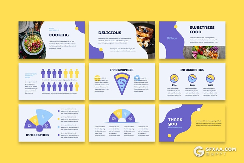 30页餐饮美食食品展示国外创意PPT,keynote,Gslides模板 - 顶尖PPT