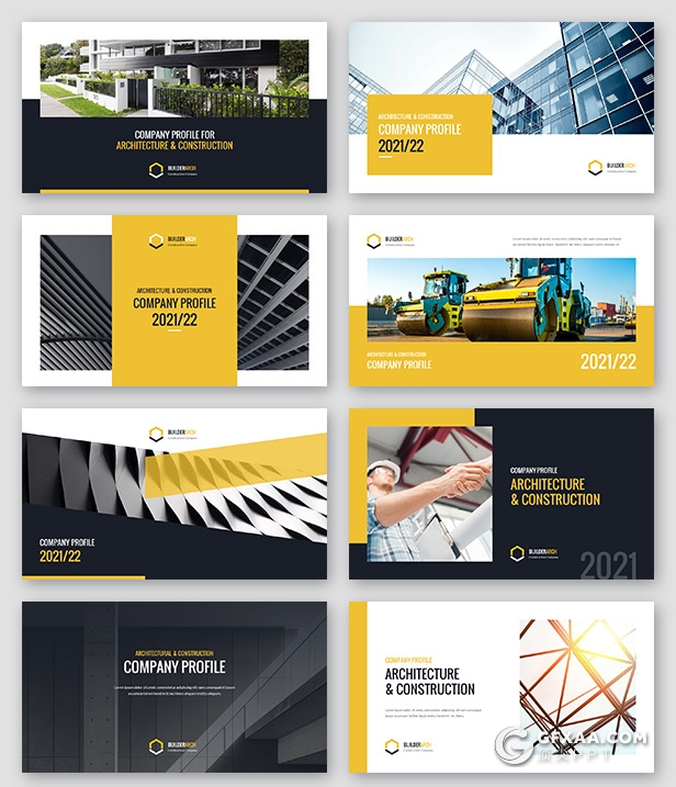 83页建筑公司介绍工程施工通用PPT模板 - 顶尖PPT