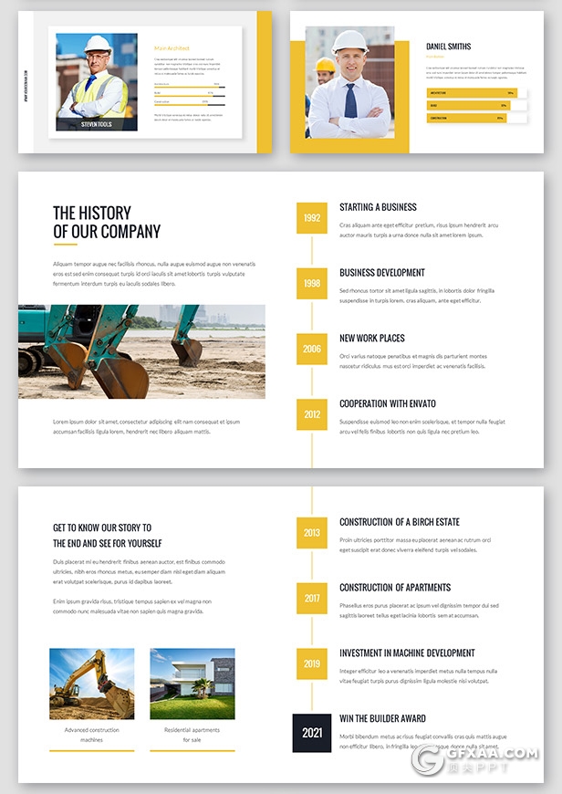 83页建筑公司介绍工程施工通用PPT模板 - 顶尖PPT