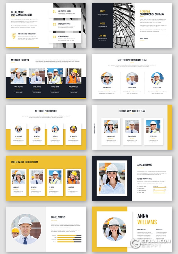 83页建筑公司介绍工程施工通用PPT模板 - 顶尖PPT