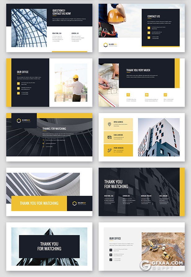 83页建筑公司介绍工程施工通用PPT模板 - 顶尖PPT