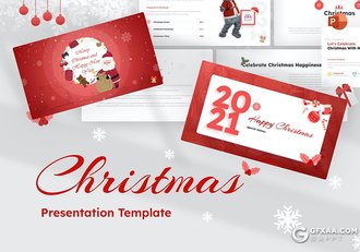 80页国外精美设计2021圣诞节主题西方节日PPT模板 - 顶尖PPT