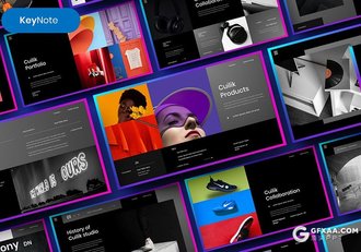 30页黑色时尚杂志摄影模特写真keynote模板 - 顶尖PPT