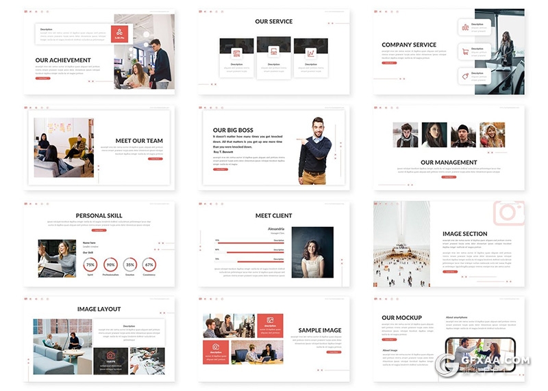30页国外简约商务风格企业年终汇报总结计划PPT模板 - 顶尖PPT