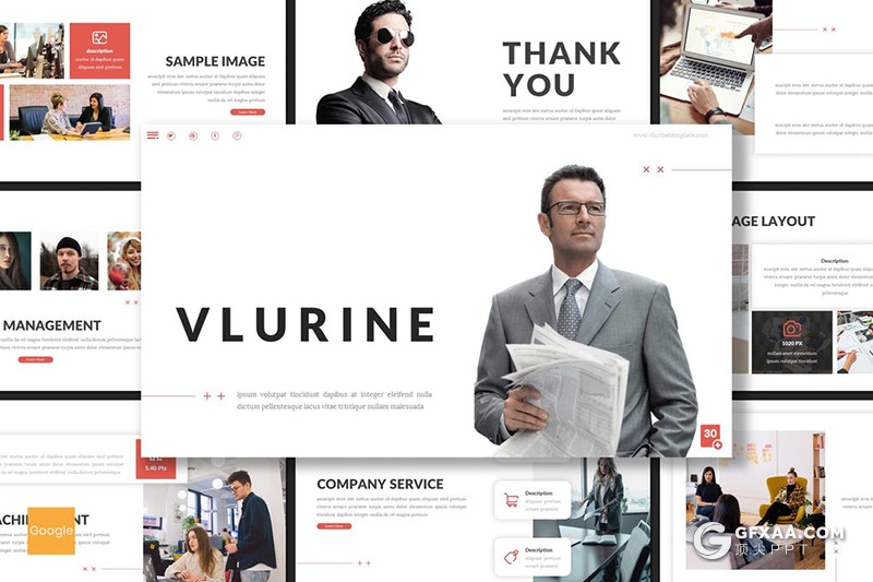 30页国外简约商务风格企业年终汇报总结计划Google slides模板 - 顶尖PPT