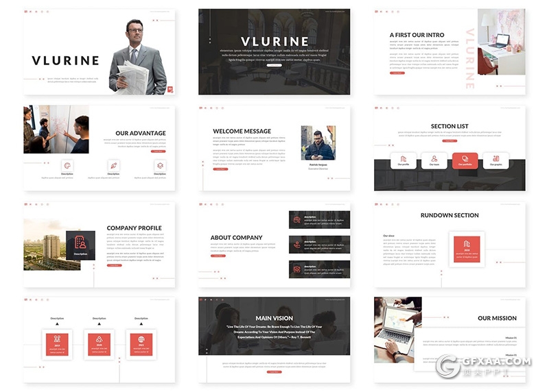 30页国外简约商务风格企业年终汇报总结计划PPT模板 - 顶尖PPT