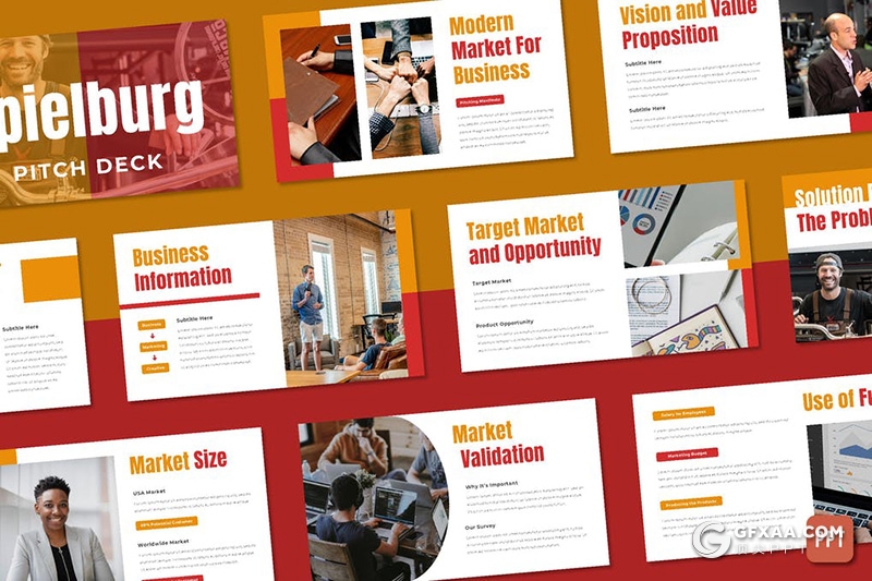 30页国外扁平化商务风格PPT模板 - 顶尖PPT