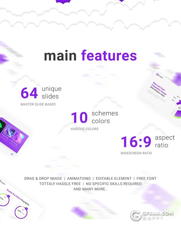 60多页国外精美设计效果企业商业商务通用PPT模板 - 顶尖PPT