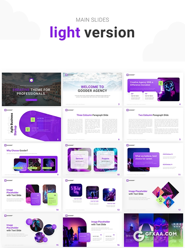 60多页国外精美设计效果企业商业商务通用PPT模板 - 顶尖PPT