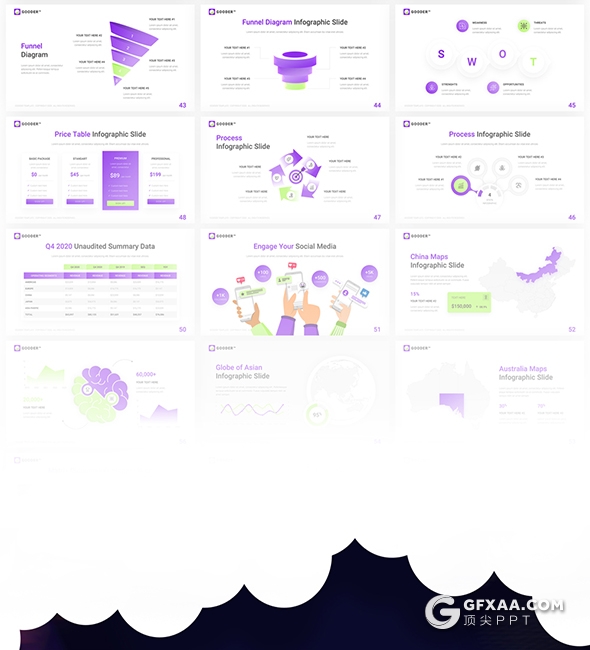 60多页国外精美设计效果企业商业商务通用PPT模板 - 顶尖PPT