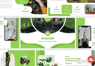 绿色小清新扁平化设计风格PPT模板 - 顶尖PPT