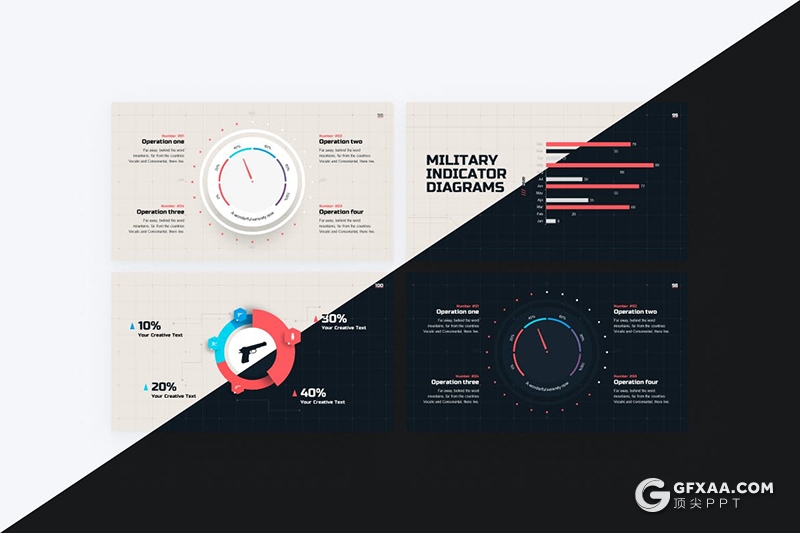 军事主题军事武器装备展示军事题材PPT模板 - 顶尖PPT