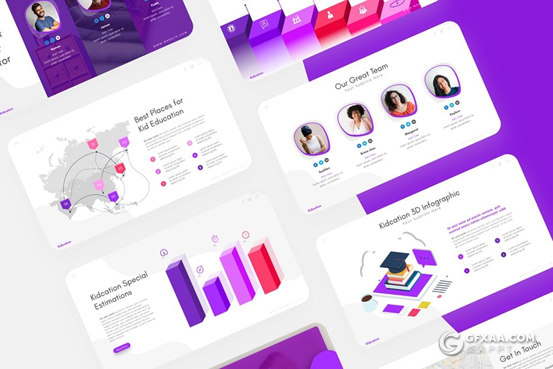 30页卡通图形版式设计儿童兴趣爱好艺术教育培训宣传PPT模板 - 顶尖PPT