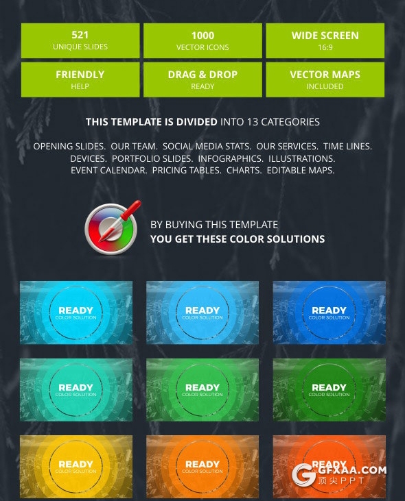 516页国外超大型PPT模板商业数据图形插画全球各国地图PPT模板 - 顶尖PPT