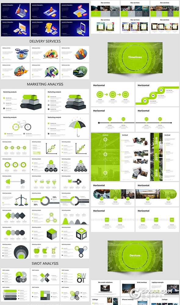 516页国外超大型PPT模板商业数据图形插画全球各国地图PPT模板 - 顶尖PPT