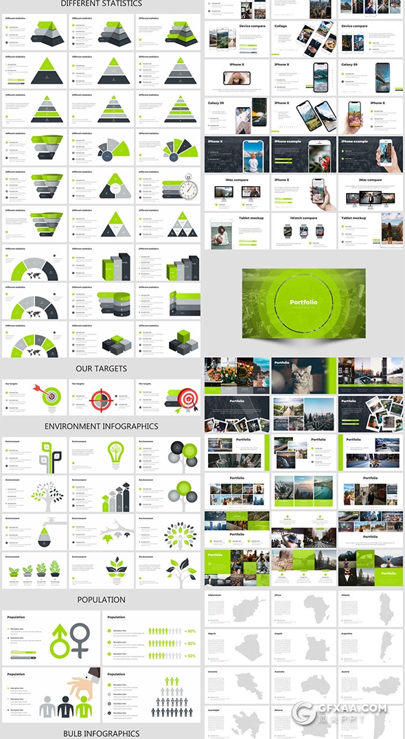 516页国外超大型PPT模板商业数据图形插画全球各国地图PPT模板 - 顶尖PPT