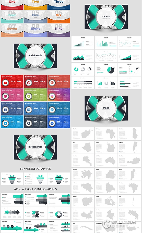 538页精动画商务图形设计世界各国地图商业插画欧美高端PPT模板 - 顶尖PPT