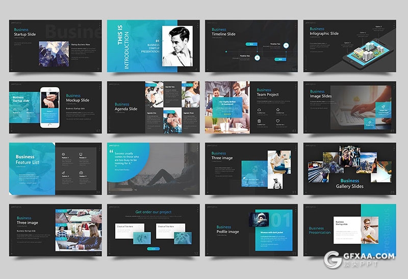 84页精美动画国外商务通用PPT模板54种xml配色文件 - 顶尖PPT