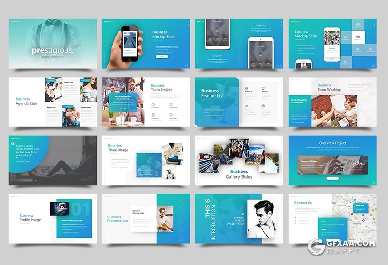 84页精美动画国外商务通用PPT模板54种xml配色文件 - 顶尖PPT