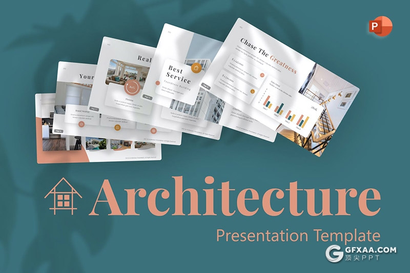 80多页房地产建筑房产销售主题PPT模板2种底色 - 顶尖PPT
