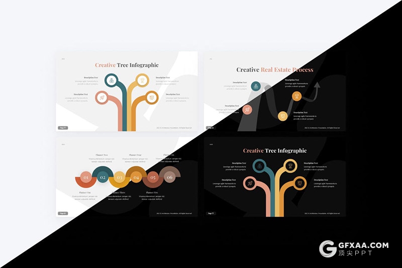 80多页房地产建筑房产销售主题PPT模板2种底色 - 顶尖PPT