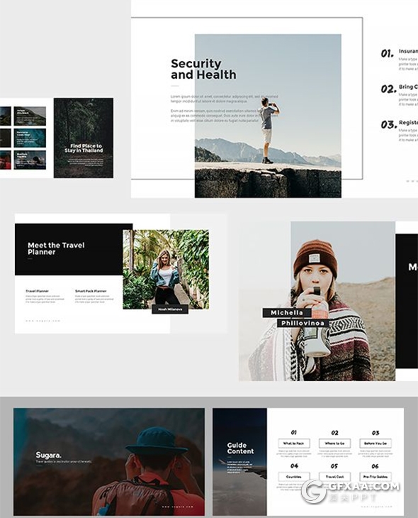 100页国外简约文艺风格时尚图片展示PPT模板 - 顶尖PPT