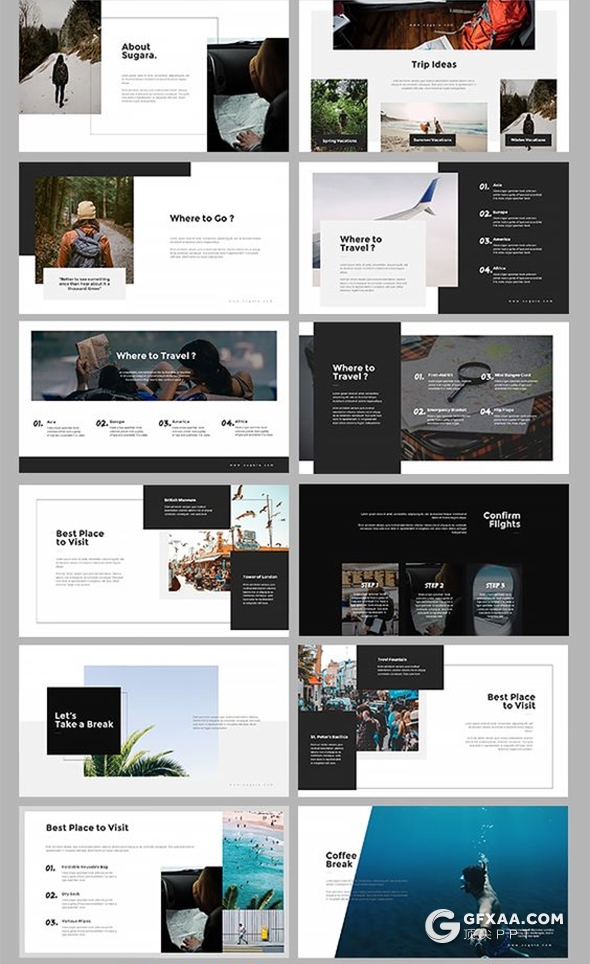 100页国外简约文艺风格时尚图片展示PPT模板 - 顶尖PPT