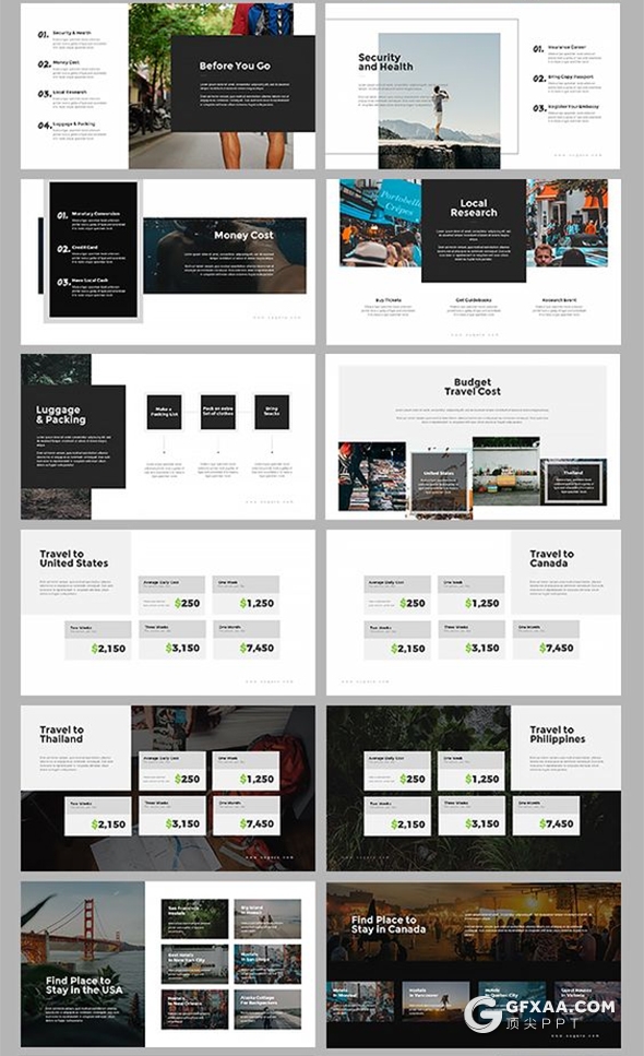 100页国外简约文艺风格时尚图片展示PPT模板 - 顶尖PPT