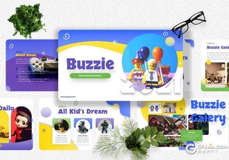 40页彩色儿童世界玩具少儿培训主题Google slides模板 - 顶尖PPT