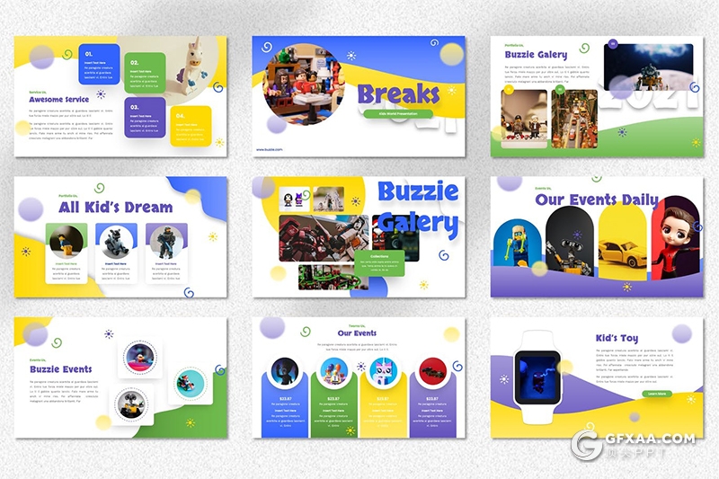 40页彩色儿童世界玩具少儿培训主题keynote模板 - 顶尖PPT