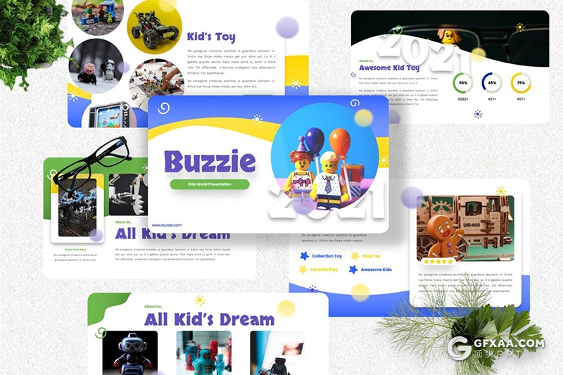 40页彩色儿童世界玩具少儿培训主题PPT模板 - 顶尖PPT
