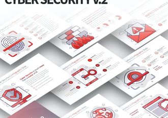 网络安全防护创意图形设计PPT模板 - 顶尖PPT