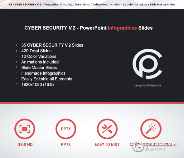 网络安全防护创意图形设计PPT模板 - 顶尖PPT