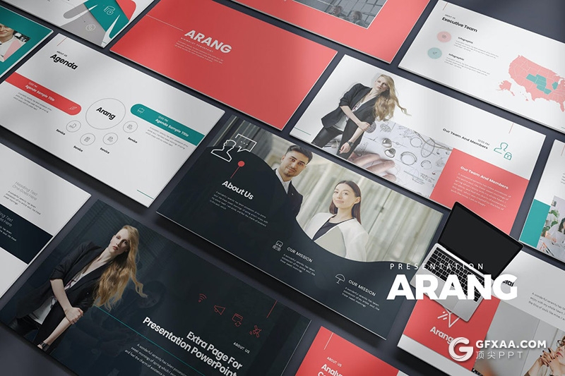 36页国外商务风格项目年终总结Google slides模板 - 顶尖PPT