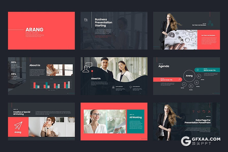 36页国外商务风格项目年终总结Google slides模板 - 顶尖PPT