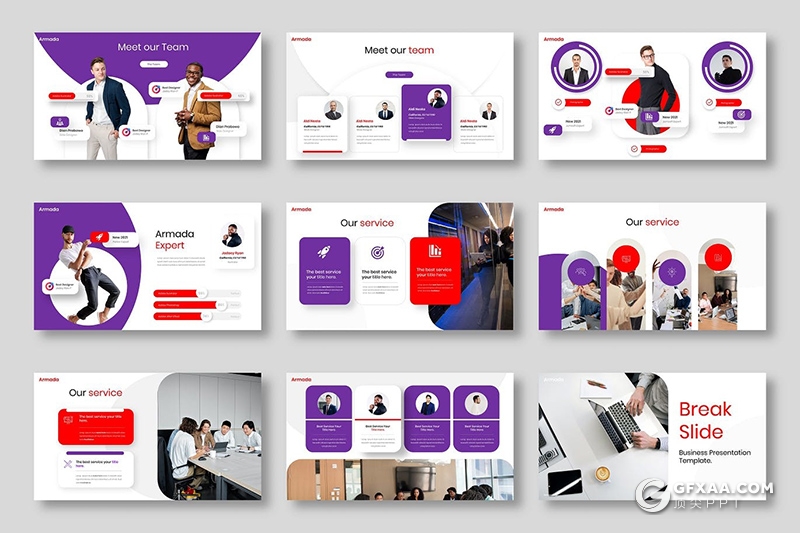 39页微立体风格年终工作总结新年计划Google slides模板 - 顶尖PPT