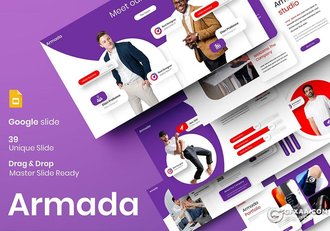 39页微立体风格年终工作总结新年计划Google slides模板 - 顶尖PPT