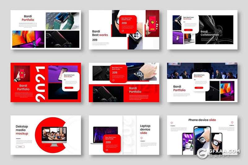 39页红色国外商务风格项目讨论商业会议Google slides模板 - 顶尖PPT